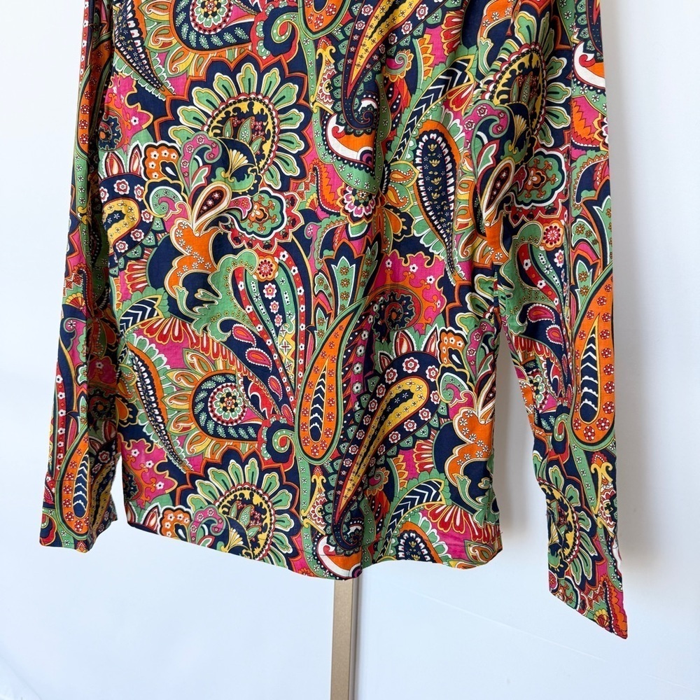 Vera Bradley Women's Paisley Blouse Multicolor Long Sleeve Button Front Size S - Picture 9 of 10